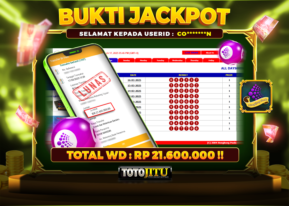 RAIH JACKPOT TOGEL HONGKONG KAMI BAYAR FULL TANPA SYARAT !