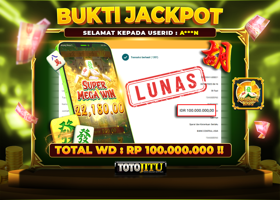 BIG WIN !! JACKPOT MAHJONG WAYS, TANPA DEBAT, DIBAYARKAN LUNAS !