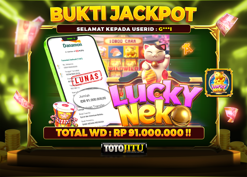 SLOT LUCKY NEKO MEMBAWA KARUNG KEBERUNTUNGAN !! JACKPOT BERAPAPUN DI BAYAR LUNAS!
