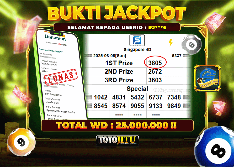 SYOK BERAT!! JACKPOT BESAR DARI SINGAPORE BIKIN MELONGO!