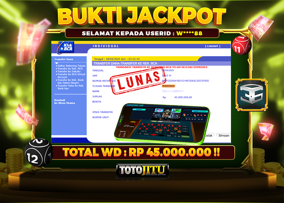 MAINKAN DINGDONG 36D PASTI GACOR !! MENANG BERAPAPUN DI BAYAR LUNAS !!